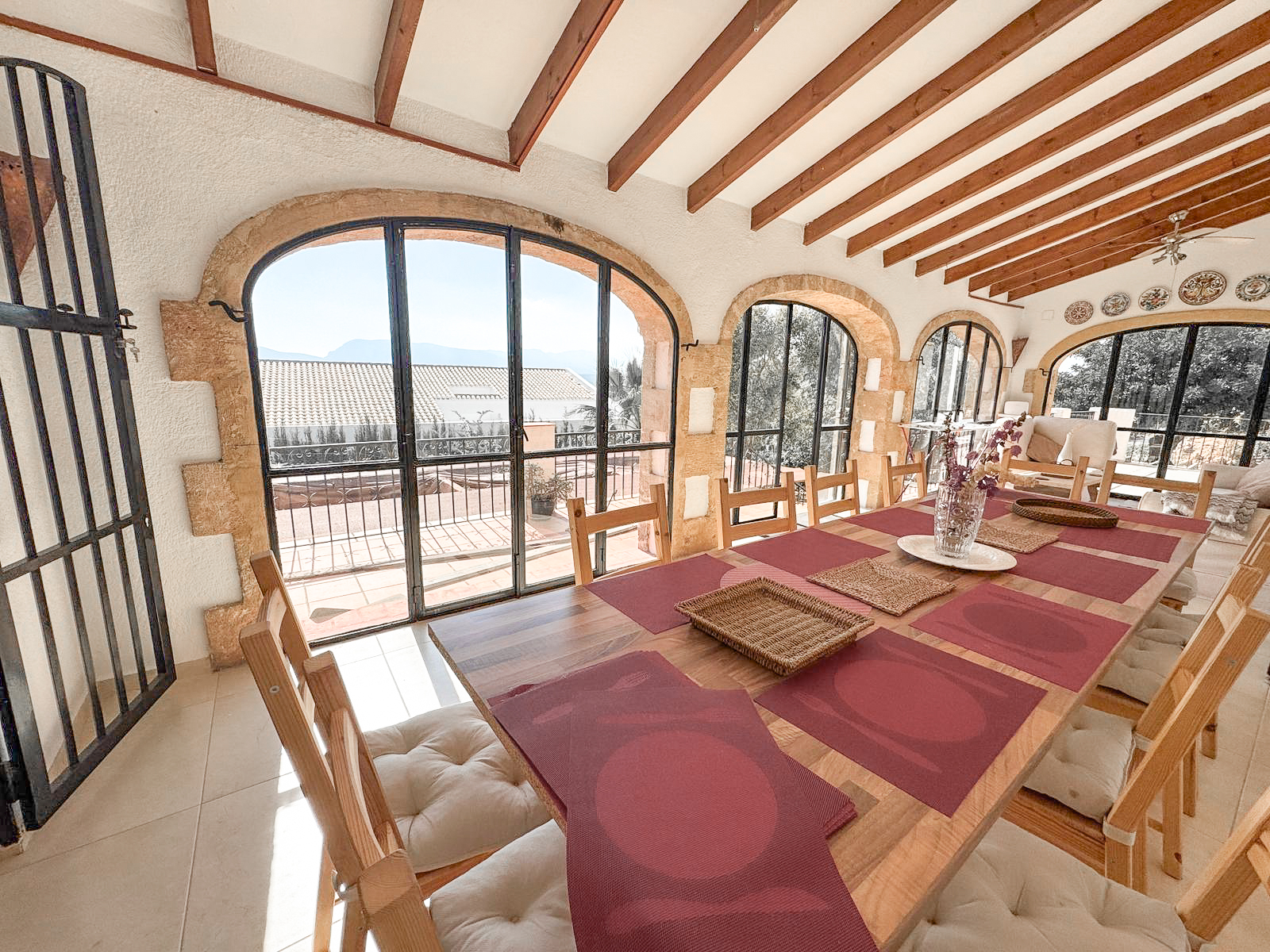 Naya outdoor dining area set for 16 guests